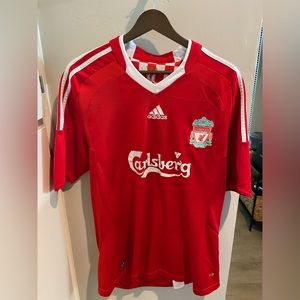 Liverpool Soccer Jersey - Red & White Home Kit 2008-09